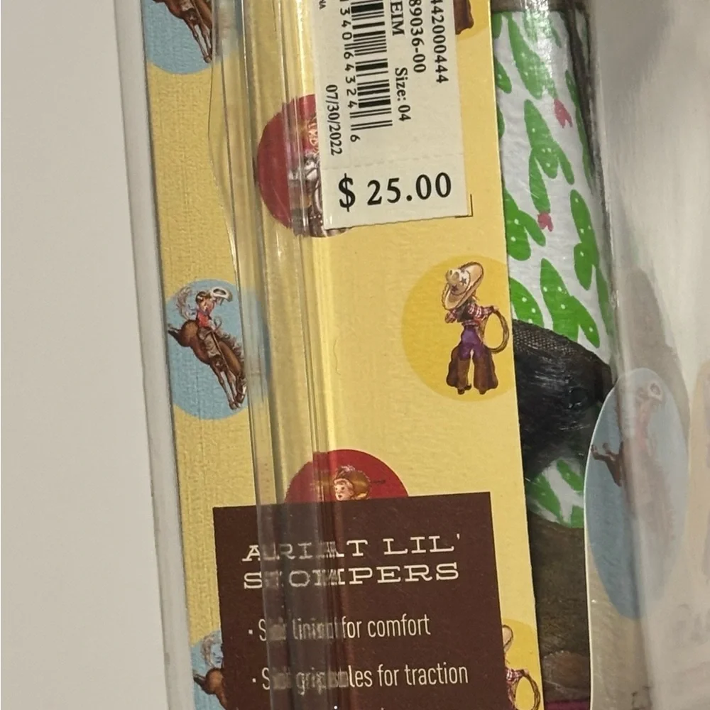 Ariat Lil' Stompers Anaheim Cactus Print Baby Bootie Size 4 Pink Sole - Picture 4 of 6